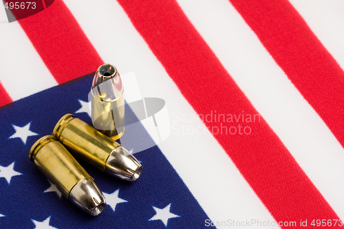 Image of bullets over US flag