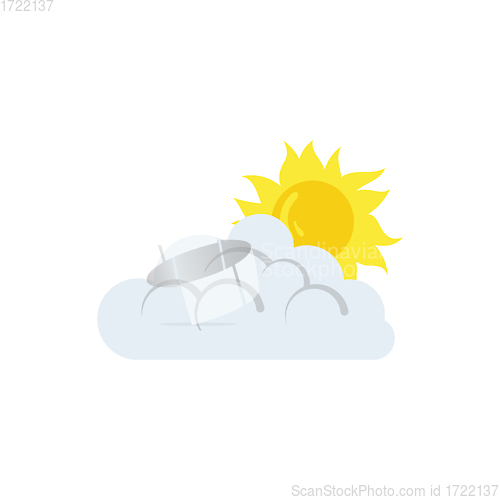 Image of Sun behind clouds icon