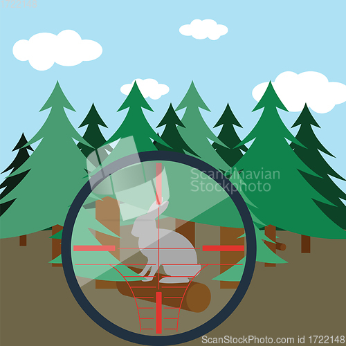 Image of Hunting in fir forest