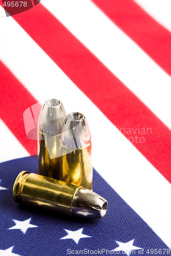 Image of bullets over US flag