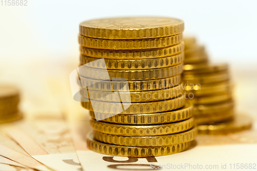 Image of Polish coins, close-up