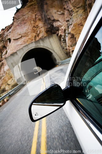 Image of car approaching tunnel