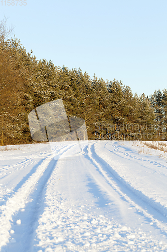 Image of Track on a snow-covered road