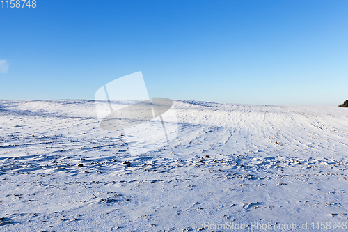 Image of rural field covered with snow