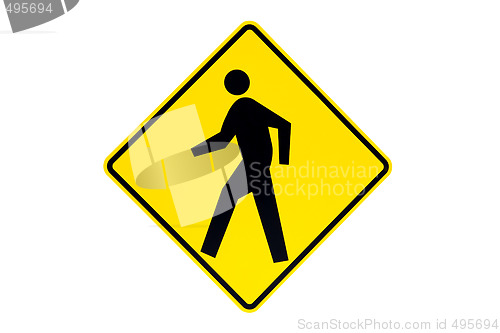 Image of pedestrian crossing sign isolated