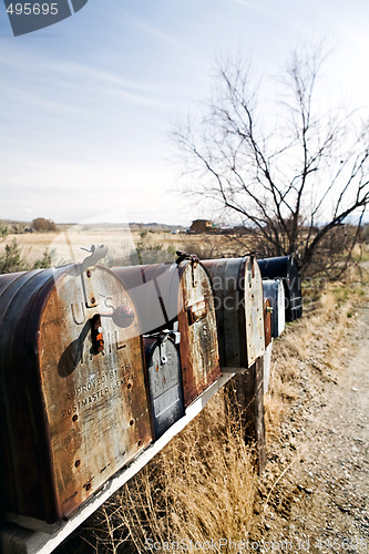 Image of mailboxes in midwest usa