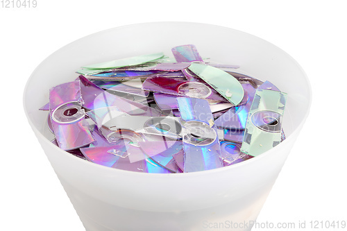 Image of shredded CD and DVD data disc