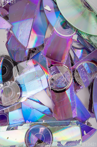 Image of shredded CD and DVD data disc