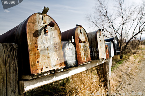 Image of Old mailboxes in Midwest USA