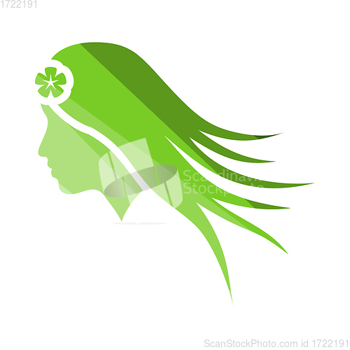 Image of Woman Head With Flower In Hair Icon