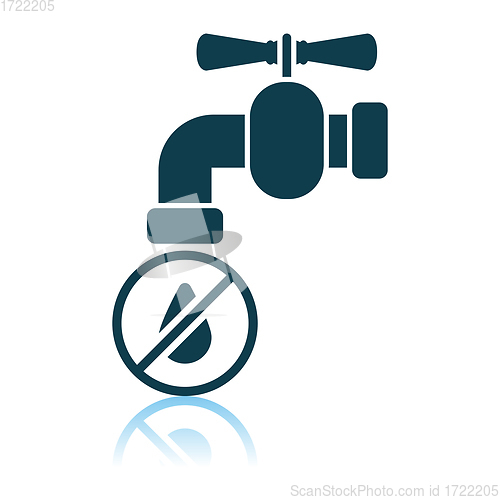 Image of Water Faucet With Dropping Water Icon