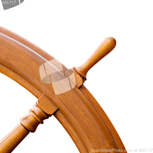 Image of ship steering wheel isolated on white