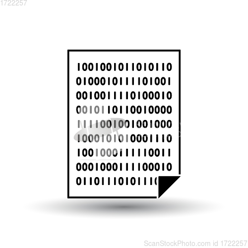 Image of Sheet With Binary Code Icon