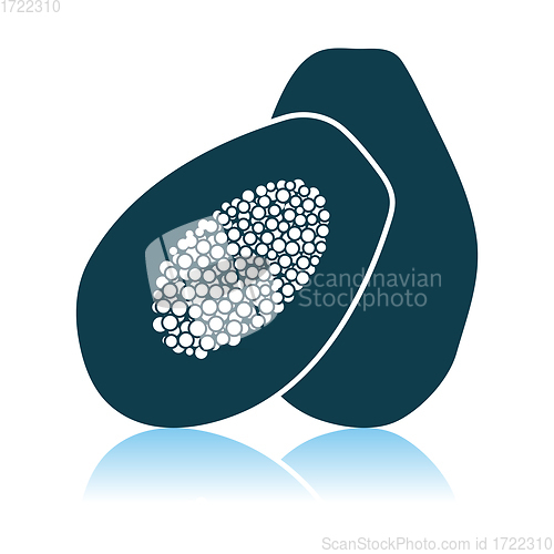 Image of Papaya Icon On Gray Background