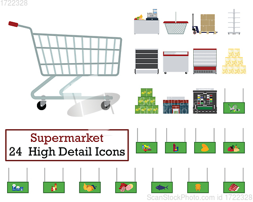 Image of Set of 24 Supermarket Icons