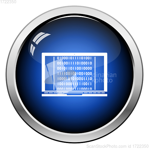 Image of Laptop With Binary Code Icon