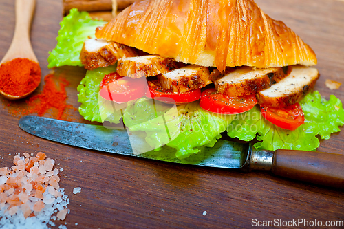 Image of savory croissant brioche bread with chicken breast