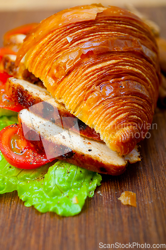 Image of savory croissant brioche bread with chicken breast