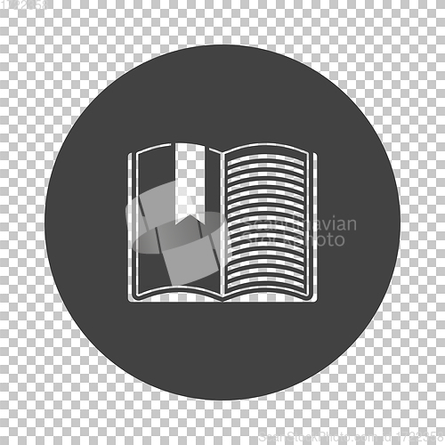 Image of Open book with bookmark icon