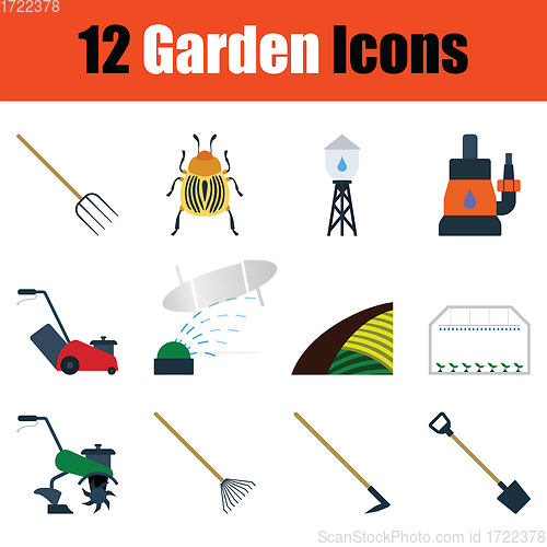 Image of Set of gardening icons