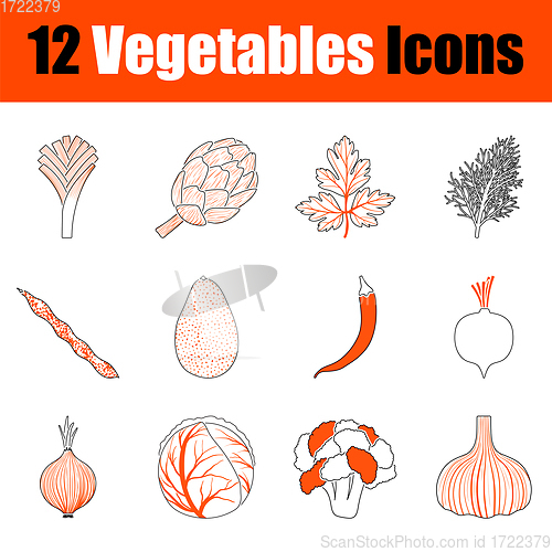 Image of Set of 12 Vegetables Icons