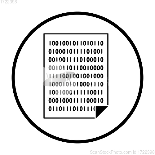 Image of Sheet With Binary Code Icon