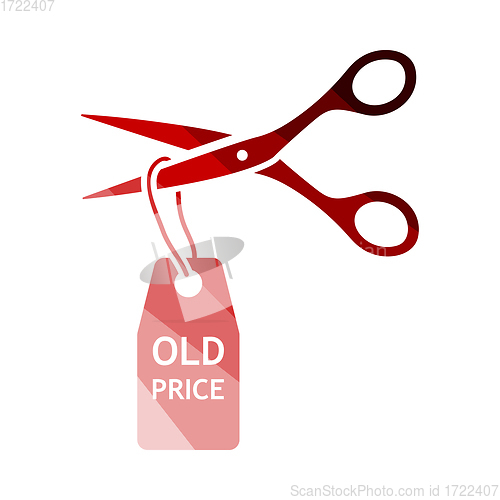 Image of Scissors Cut Old Price Tag Icon