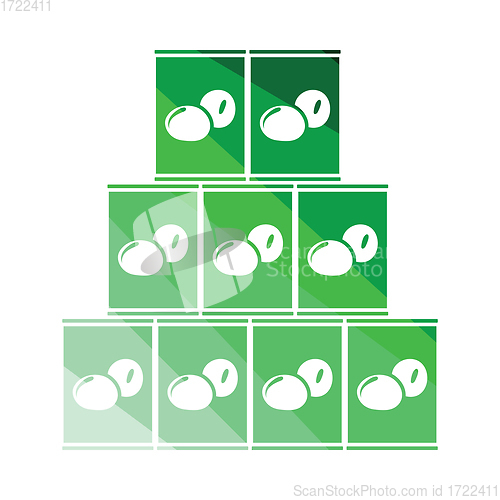 Image of Stack of olive cans icon