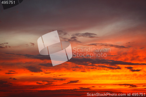 Image of Stormy sunset sky