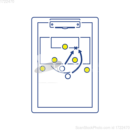 Image of Icon of football coach tablet with game plan