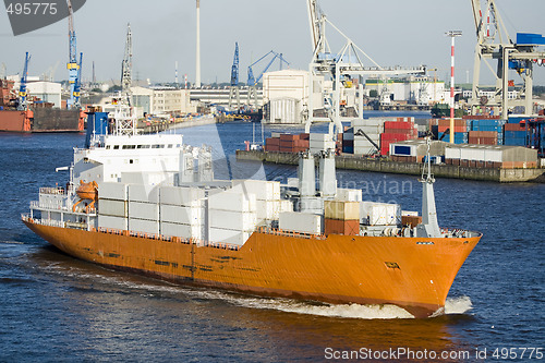 Image of container ship in harbor