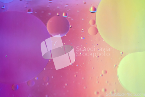 Image of Rainbow abstract defocused background picture made with oil, water and soap