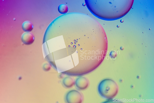 Image of Multicolored abstract defocused background picture made with oil, water and soap