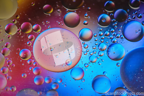 Image of Multicolored abstract defocused background picture made with oil, water and soap