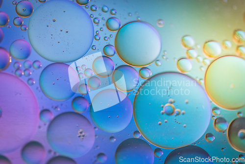 Image of Multicolored abstract background picture made with oil, water and soap