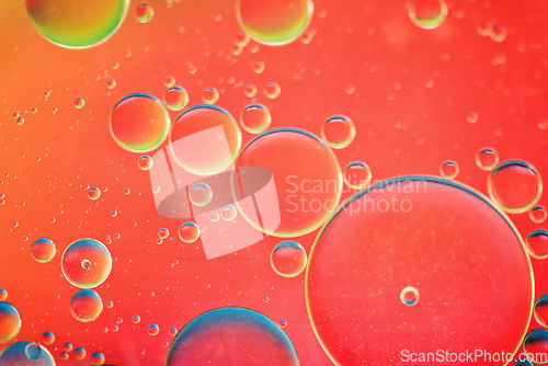 Image of Red abstract background picture made with oil, water and soap