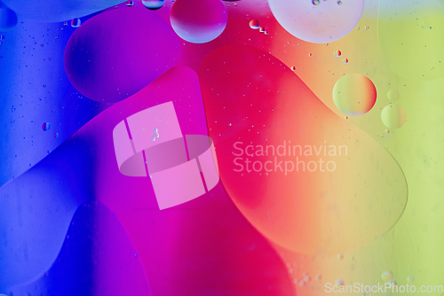 Image of Rainbow abstract defocused background picture made with oil, water and soap