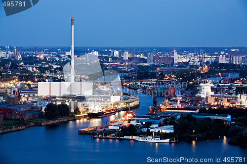 Image of industry and harbor night