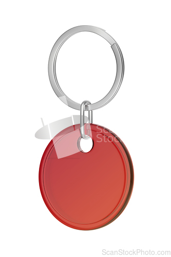 Image of Red plastic keychain