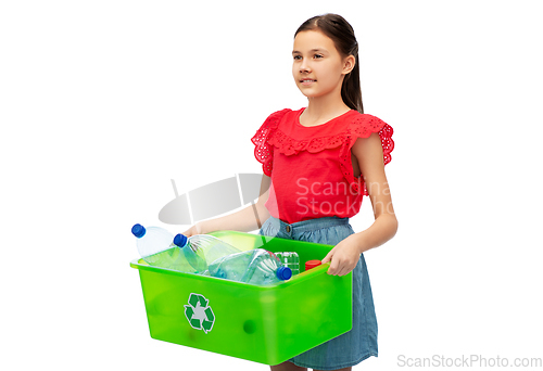 Image of smiling girl sorting plastic waste