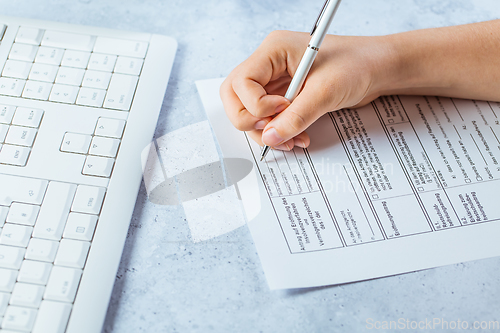 Image of Insolvency - filling official German document to apply to court about an insolvency issue