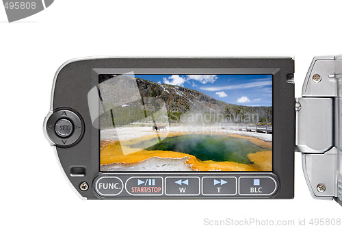 Image of camcorder LCD menu isolated