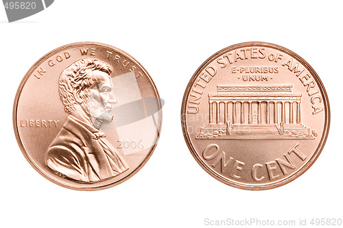 Image of penny macro isolated