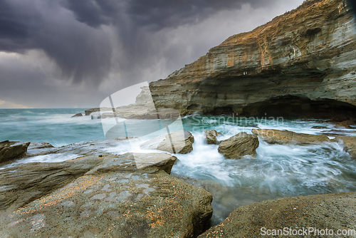 Image of Sandstone beach caves Australia