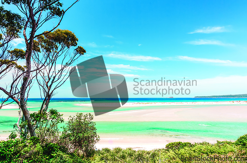 Image of Swirling coastal inlet with tidal sands