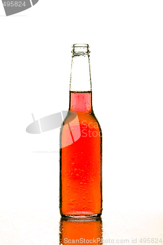 Image of red bottle wet isolated on white