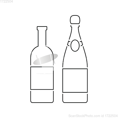 Image of Wine and champagne bottles icon