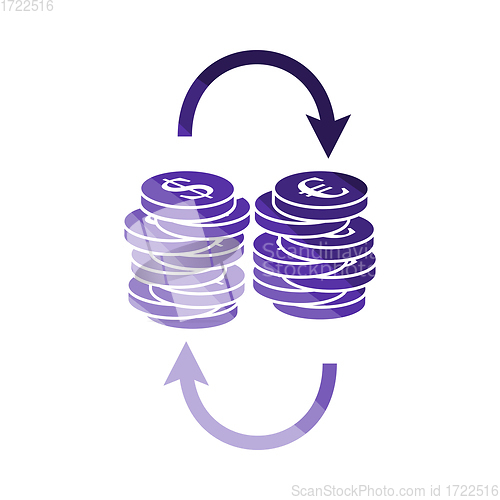 Image of Dollar Euro Coins Stack Icon