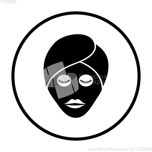 Image of Woman Head With Moisturizing Mask Icon