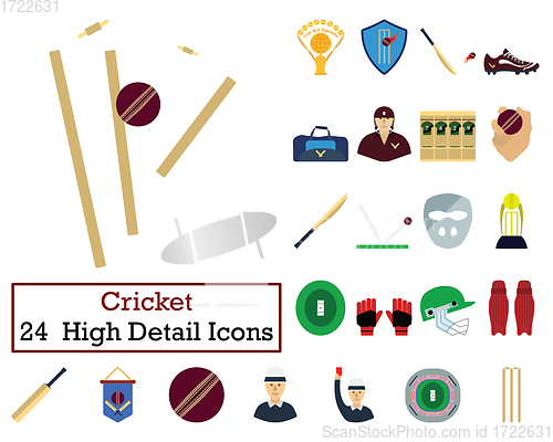 Image of Set of 24  Cricket Icons